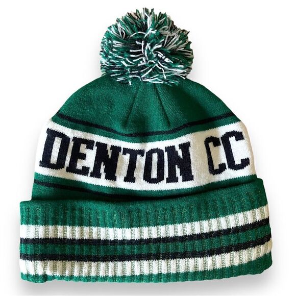 Denton Country Club Texas Stripe Cuffed Rugby Pom Pom Knit Beanie - Picture 4 of 16